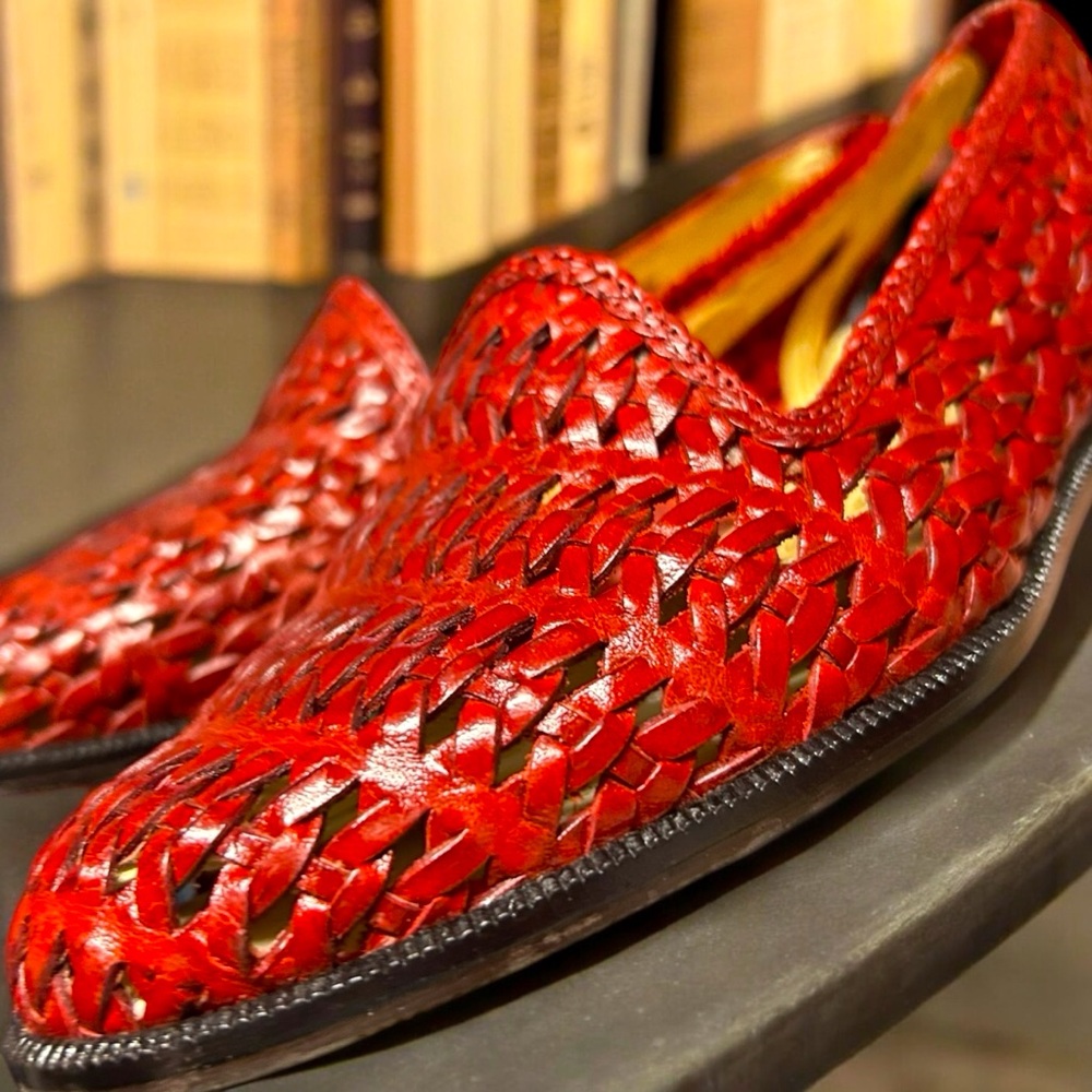 Vintage woven red loafers.
New in Box
Bohemian Free Spirited Footwear